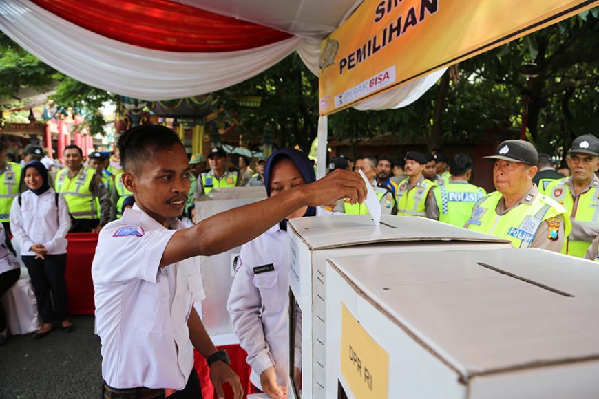 Simulasi Pemilihan Umum (Pemilu) 2019 sebelum pandemi Covid-19 /Ist