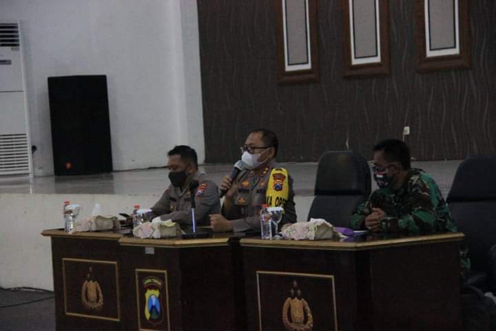 Rapat koordinasi rencana pengamanan aksi unjuk rasa yang akan dilakukan serikat pekerja atau buruh /Ist