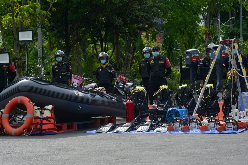 Apel kesiapsiagaan bencana berlangsung di Halaman Balai Kota Surabaya /Ist