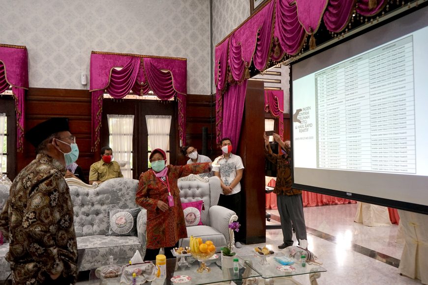 Wali Kota Risma jelaskan penanganan Covid-19 di Surabaya kepada Menteri Muhajir Effendi/ist