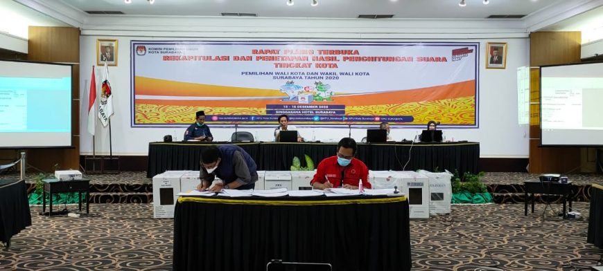 Rapat pleno pengesahan penghitungan suara pilkada Surabaya/ist