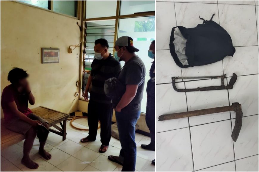 Terduga pelaku beserta barang bukti yang berhasil diamankan /Ist