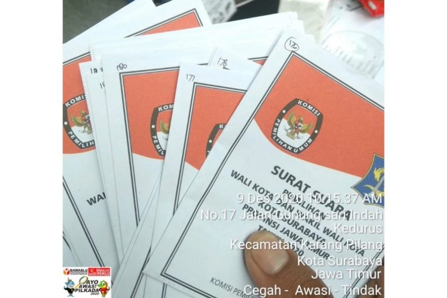 Seluruh surat suara diberikan nomor urut oleh panitia TPS sehingga dianggap tidak sah /Ist