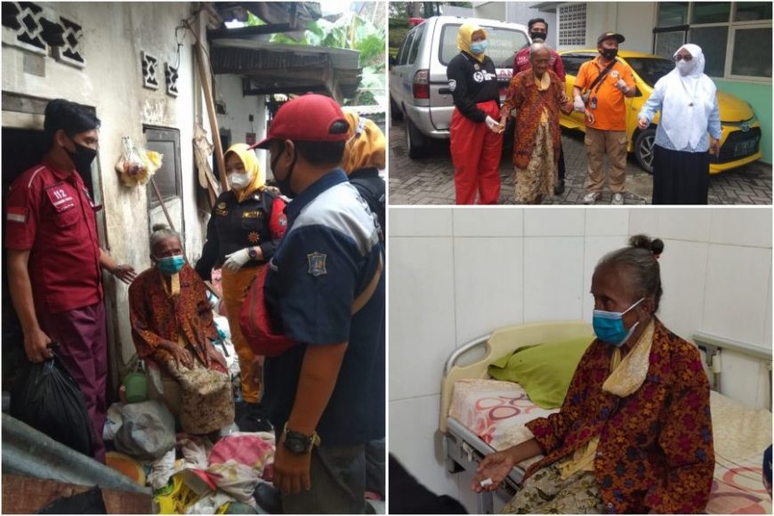 Nenek Yatimah saat dijemput di rumahnya menuju ke Griya Wreda /Ist