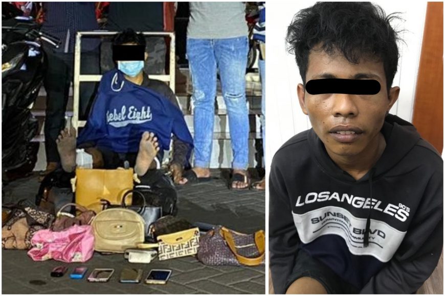 Pelaku penjambretan saat diamankan /Ist