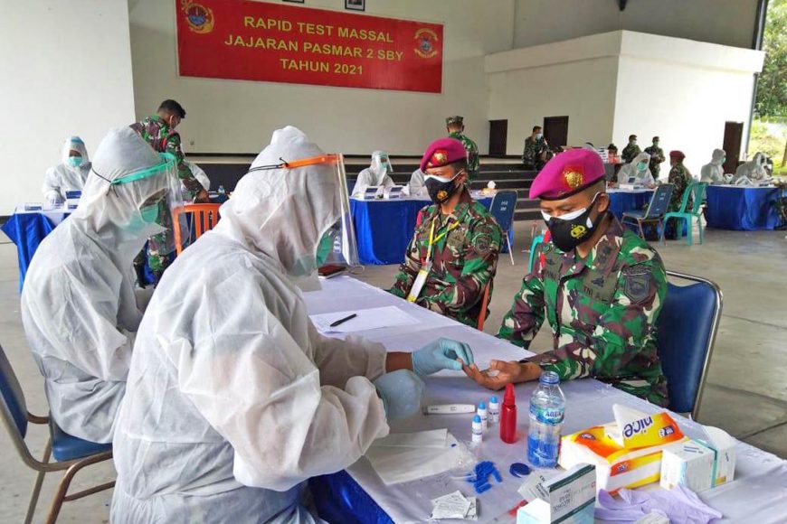 Rapid test dilaksanakan dengan menerapkan protokol kesehatan ketat /dok. Dispen Kormar