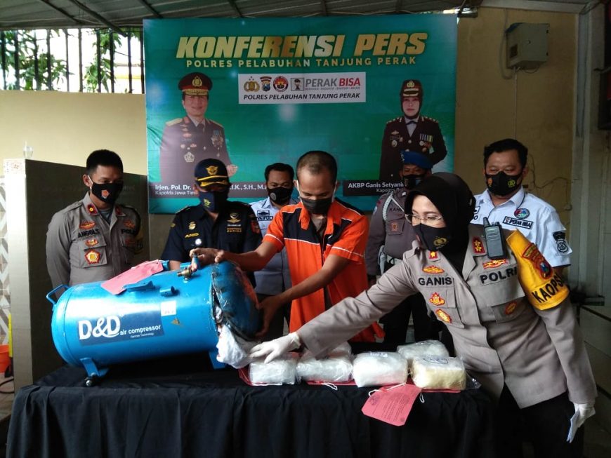 Konferensi pers penyelundupan sabu jaringan Malaysia /Ist