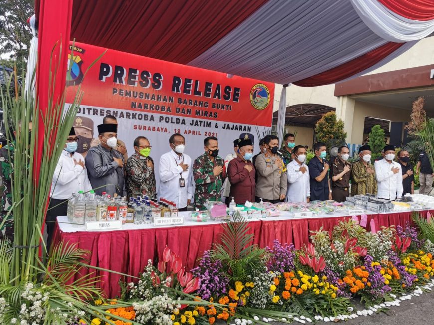 Konferensi pers ungkap kasus di wilayah Jatim selama bulan Januari - Maret 2021 /Ist