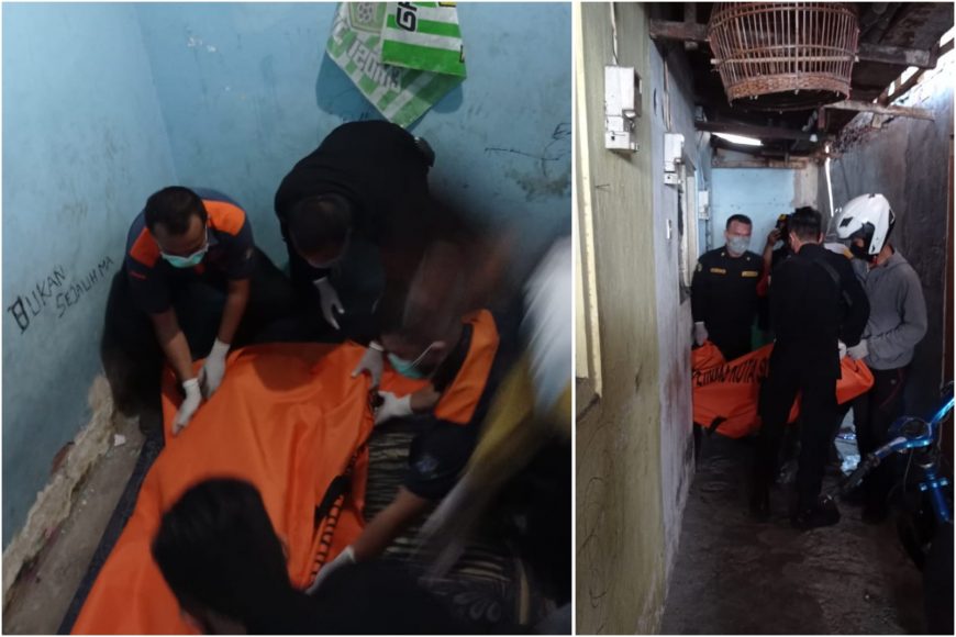 Dok. Petugas melakukan evakuasi terhadap jenazah VZ (18) /Ist