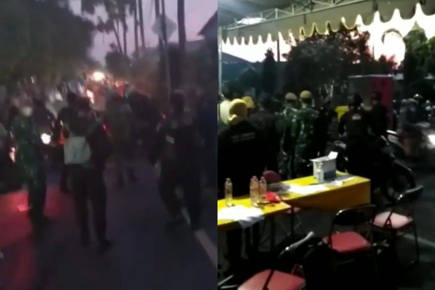 Foto tangkapan layar insiden di posko penyekatan Suramadu sisi Surabaya /Ist