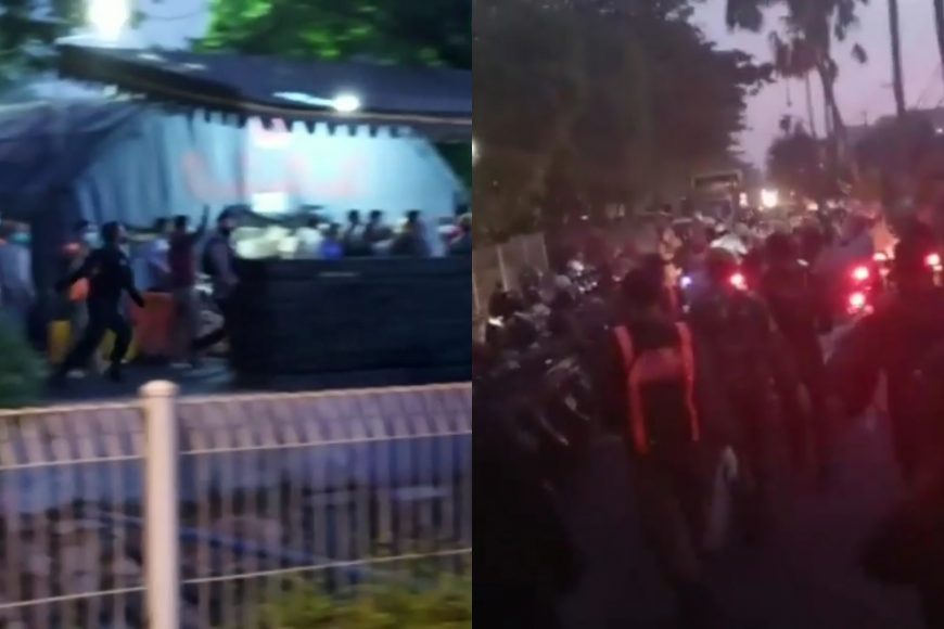 Foto tangkapan layar insiden di posko penyekatan Suramadu sisi Surabaya /Ist