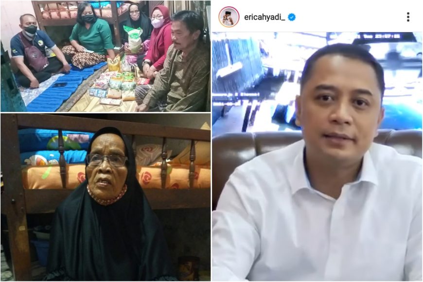 Tangkapan layar instagram Eri Cahyadi beserta intervensi bantuan pemkot ke rumah Nenek Sumirah /Ist