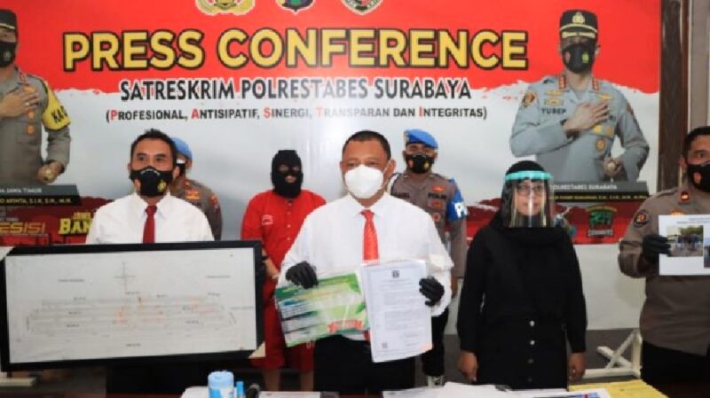 Konferensi pers ungkap kasus mafia tanah di Mapolrestabes Surabaya /Ist