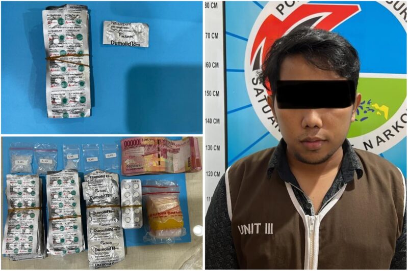 Tersangka beserta barang bukti narkotika saat diamankan di Mapolrestabes Surabaya /Bicara Surabaya