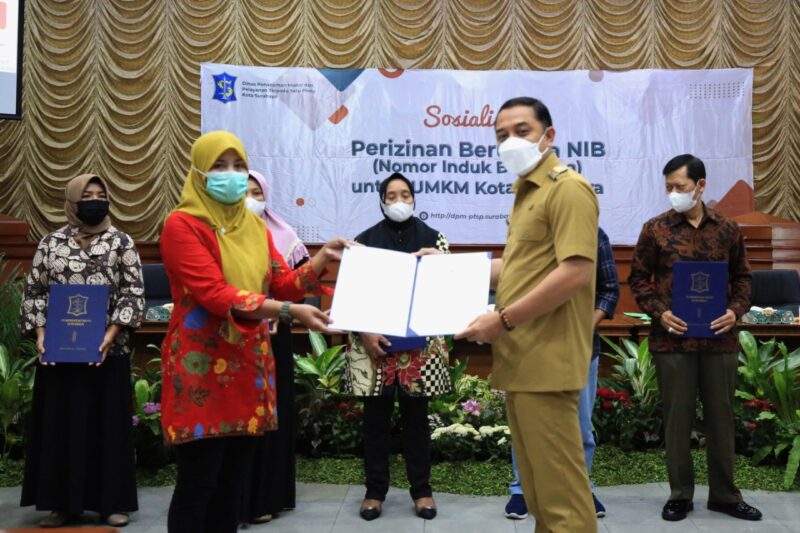 Sosialisasi Perizinan Berusaha NIB untuk UMKM Kota Surabaya di Graha Sawunggaling Lantai 6 Kantor Pemkot Surabaya, Senin (7/2/2022) /Foto: Pemkot Surabaya