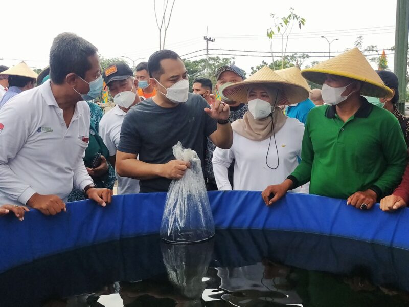 Wali Kota Surabaya Eri Cahyadi saat peresmian Hari Padat Karya di lahan BTKD Tambak Wedi, Kenjeran, Jumat (25/3/2022) /Foto: Bicara Surabaya