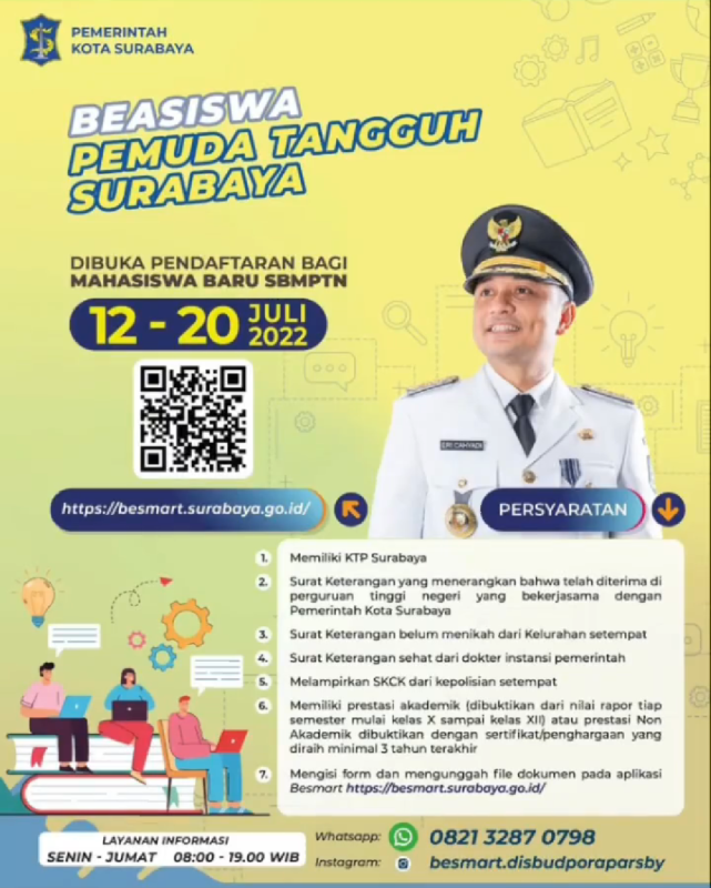 Flyer beasiswa pemuda tangguh Surabaya.