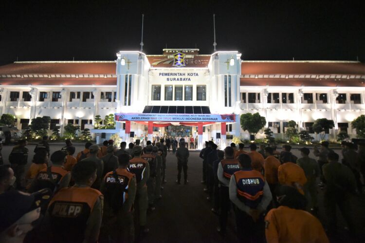 Apel gabungan operasi skala besar cipta kondisi di Surabaya pada Sabtu malam (25/3/2023) /dok. Pemkot Surabaya