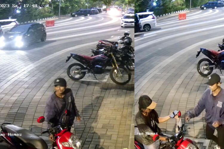 Wajah komplotan pelaku curanmor di kawasan Balai Kota Surabaya yang terekam kamera CCTV (Istimewa)