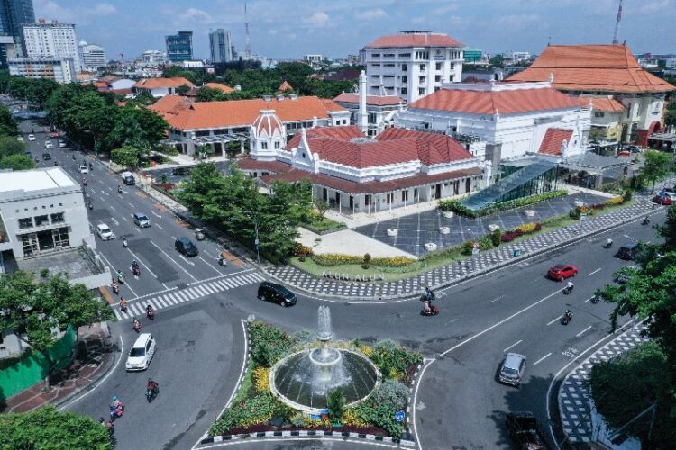 Foto via drone Alun-alun Balai Pemuda Kota Surabaya (dok. Pemkot Surabaya)