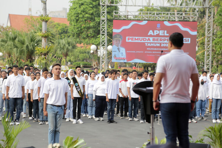 Apel Pemuda Berprestasi di halaman Balai Kota, Sabtu (7/10/2023).