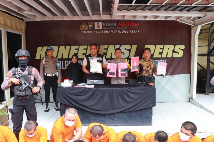 Ungkap kasus peredaran narkotika selama bulan Februari 2024 di Mapolres Tanjung Perak Surabaya, Jumat (8/3/2024) /Istimewa