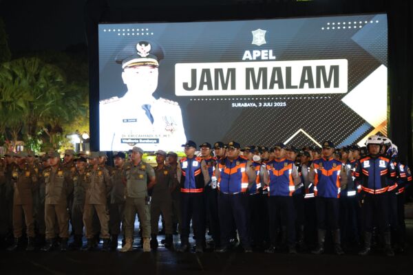 Apel Patroli penerapan jam malam/dok.Diskominfo Surabaya