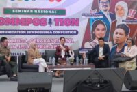 Yasinta saat menyampaikan materinya di seminar tersebut/dok.bicarasurabaya.com