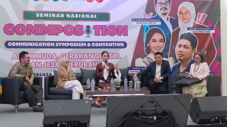 Yasinta saat menyampaikan materinya di seminar tersebut/dok.bicarasurabaya.com