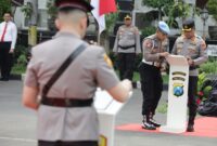 Upacara Sertijab di Lapangan B Mapolrestabes Surabaya, Rabu (5/11/2025). (Foto: Hum-Res)