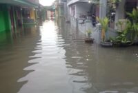 Salah satu pemukiman di desa yang terendam banjir akibat hujan Selasa (24/3) di Pasuruan. (Foto: dok BPBD Pasuruan)