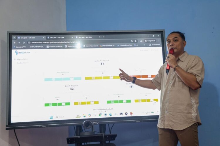 Wali Kota Surabaya Eri Cahyadi saat menjelaskan data Kampung Pancasila/dok.Diskominfo Surabaya