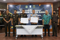 Penandatanganan Perjanjian Kerja Sama (PKS) antara Pemkot Surabaya dan Bidang Pemulihan Aset Kejaksaan Tinggi Jawa Timur (Kejati Jatim)/dok.Diskominfo Surabaya