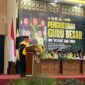 Prof Catur saat menyampaikan orasi ilmiahnya dalam pengukuhan guru besarnya/dok.bicarasurabaya.com