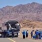 Bus ziarah yang ditumpangi jamaah haji asal Probolinggo alami kecelakaan di Madinah. (Foto @bolinggo.co)