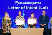 Gubernur Khofifah bersama sejumlah pihak dalam penandatanganan LoI/dok.bicarasurabaya.com