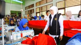 Khofifah mengklaim lulusan SMK di Jatim lebih banyak terserap hingga mencapai 91 persen. (Foto: dok Humas Pemprov Jatim)
