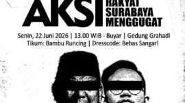 Ratusan Massa Aksi di Grahadi, Soroti Kinerja Pemerintahan Prabowo-Gibran. (Foto: Tangkapan Layar @arek.gerak)
