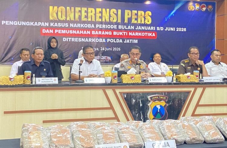 Semester I 2026, Polda Jatim Ungkap 3.157 Kasus Narkoba. (Foto: Istimewa)