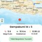 Pukul 14.47, Sabtu (27/6) Pacitan diguncang Gempa M 5.6. (Foto Tangkapan layar BMKG)