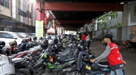 Kondisi kantung parkir di Jalan Tanjung Anom di sekitar kawasan Tunjungan. (Foto: dok bicarasurabaya.com) 