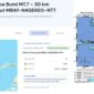 Informasi peringatan dini tsunami akibat terjadinya gempa dengan magnitudo sebesar 7,7 di wilayah NTT (sumber dari bmkg.go.id)