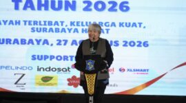 Prof Martha sebagai ketua tim pendamping dari UPN Veteran Jatim saat menyampaikan sambutannya/dok.bicarasurabaya.com