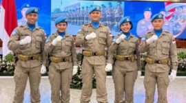 5 Anggota Polda Jatim ikut menjadi Tentara Perdamaian di Afrika Tengah. (Foto: Humas Polda Jatim)