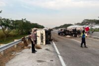 Kondisi kecelakaan pasca alami kecelakaan di Tol Ngawi-Solo. (Foto: Gakum Polres Ngawi/Ist)