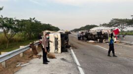 Kondisi kecelakaan pasca alami kecelakaan di Tol Ngawi-Solo. (Foto: Gakum Polres Ngawi/Ist)