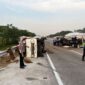 Kondisi kecelakaan pasca alami kecelakaan di Tol Ngawi-Solo. (Foto: Gakum Polres Ngawi/Ist)