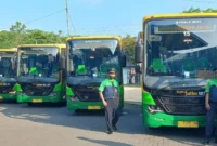 HUT Jatim ke 81 menggratiskan layanan transportasi Trans Jatim selama sehari seluruh koridor. (Foto: Ist)