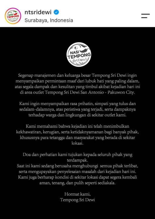 Tangkapan Layar @nstsridewi