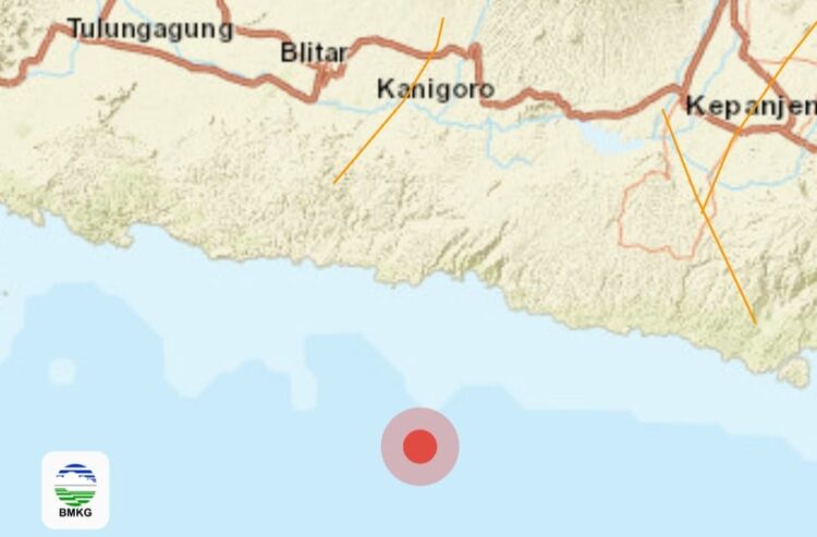 Titik gempa (Foto: Tangkapan Layar @BMKG)